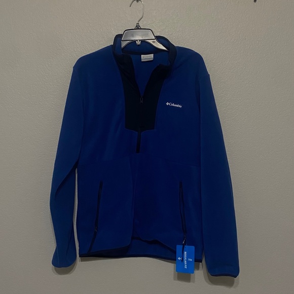 Columbia Sequoia Grove MensHalf Zip Fleece blue Coat Outerwear Size M